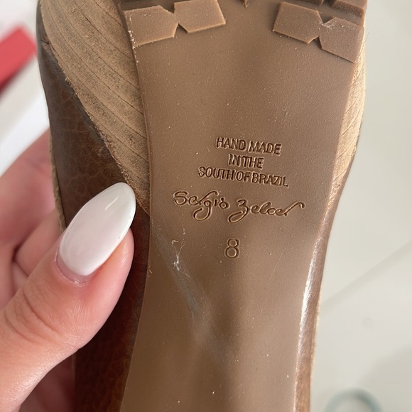 NIB Sergio Zelcer Whisky Olive Distressed Wooden Heel with Rubber Bottom SZ 8 - Picture 8 of 8